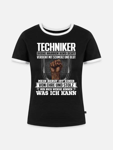 TECHNIKER - Ehre und Stolz - Frauen Kontrast-T-Shirt - Schwarz/Weiß
