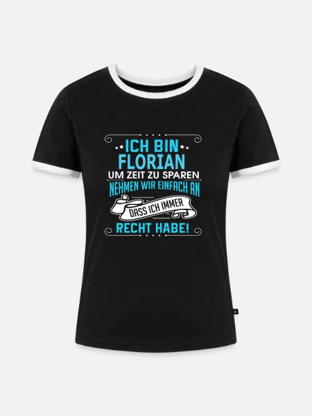 FLORIAN - Frauen Kontrast-T-Shirt - Schwarz/Weiß