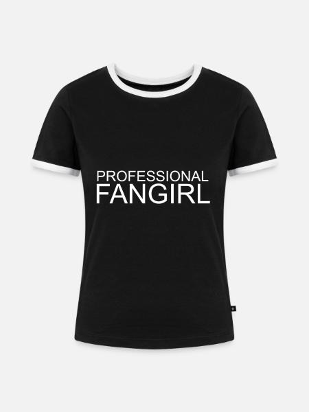 Professional Fangirl - Frauen Kontrast-T-Shirt - Schwarz/Weiß