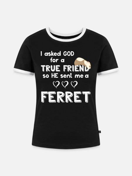 Frettchenfreund - Frettchen - Bester Freund - Frauen Kontrast-T-Shirt - Schwarz/Weiß