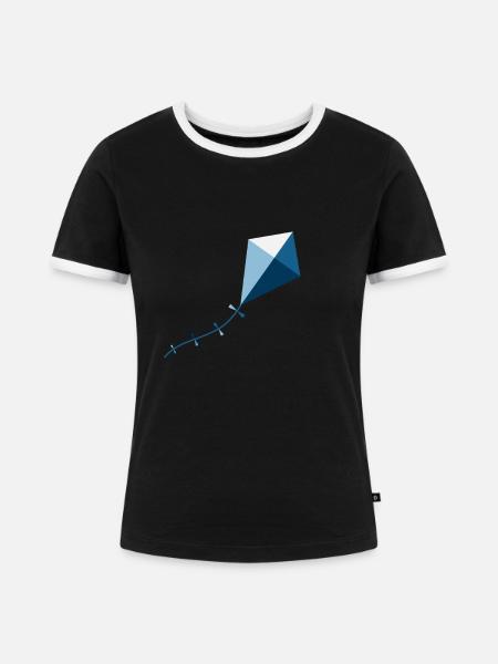 Drachen Drachensteigen Geschenk - Frauen Kontrast-T-Shirt - Schwarz/Weiß
