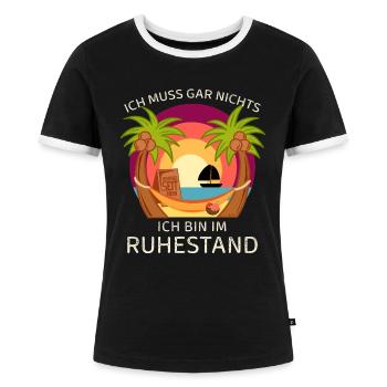 Lustig Rente Rentner 2020 Ruhestand - Frauen Kontrast-T-Shirt - Schwarz/Weiß - Vorne - Selfina (174cm)