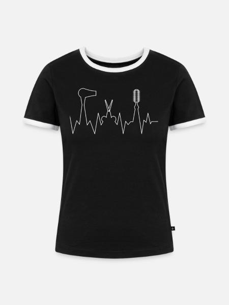 Frisör - Frauen Kontrast-T-Shirt - Schwarz/Weiß