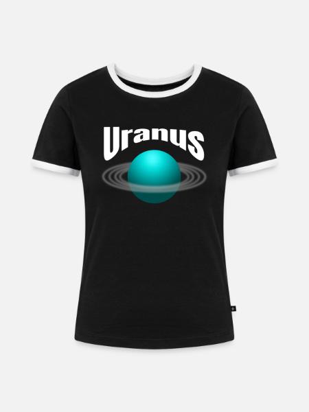 Uranus - Frauen Kontrast-T-Shirt - Schwarz/Weiß