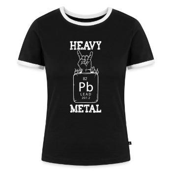 Heavy Metal Hardrock Chemiker Blei Rock N Roll - Frauen Kontrast-T-Shirt - Schwarz/Weiß - Vorne - Selfina (174cm)