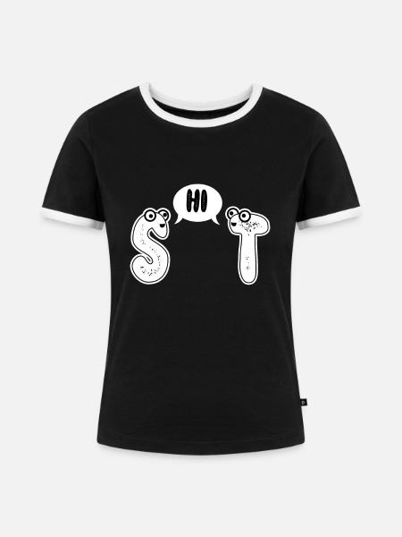 shit - Frauen Kontrast-T-Shirt - Schwarz/Weiß