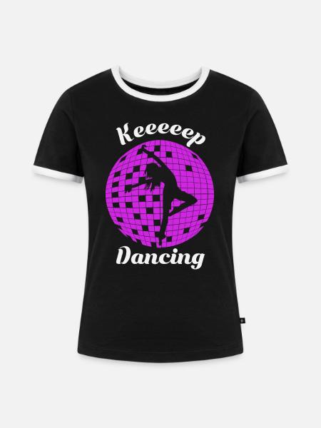 Tanz Weiter Disco - Frauen Kontrast-T-Shirt - Schwarz/Weiß