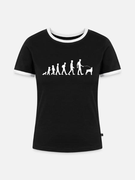 Hundebesitzer Hundefreund - Frauen Kontrast-T-Shirt - Schwarz/Weiß