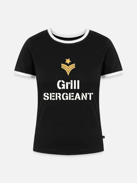 Grill Sergeant - Frauen Kontrast-T-Shirt - Schwarz/Weiß