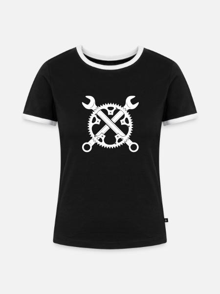 Schrauber - Frauen Kontrast-T-Shirt - Schwarz/Weiß