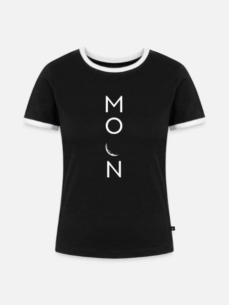 Moon - Mond - Frauen Kontrast-T-Shirt - Schwarz/Weiß