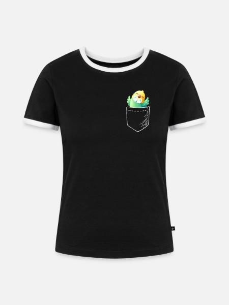 Sittich - Frauen Kontrast-T-Shirt - Schwarz/Weiß