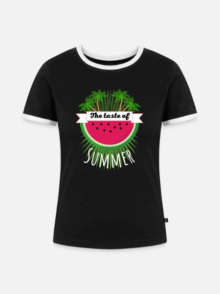 The taste of summer! - Frauen Kontrast-T-Shirt - Schwarz/Weiß