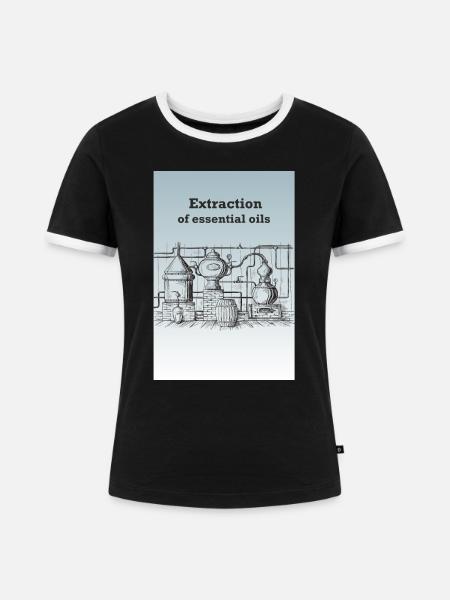 Extraktion von ätherischen Ölen - Frauen Kontrast-T-Shirt - Schwarz/Weiß