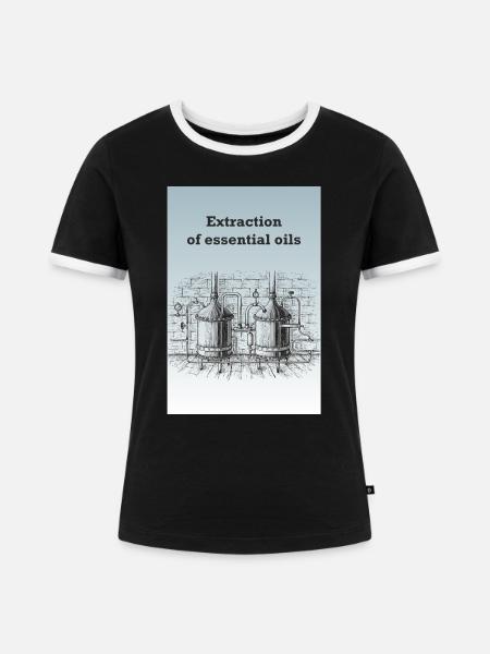 Extraktion von ätherischen Ölen - Frauen Kontrast-T-Shirt - Schwarz/Weiß