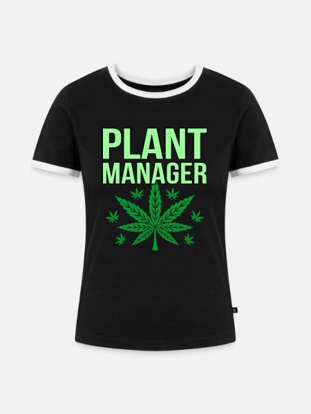 Cannabis - Frauen Kontrast-T-Shirt - Schwarz/Weiß