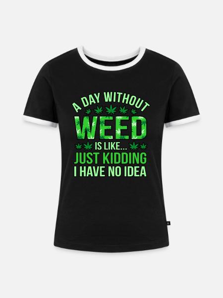 Cannabis - Frauen Kontrast-T-Shirt - Schwarz/Weiß