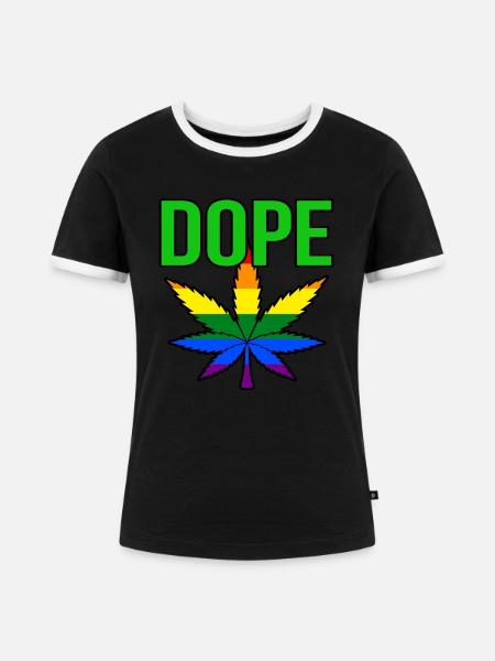 Cannabis - Frauen Kontrast-T-Shirt - Schwarz/Weiß