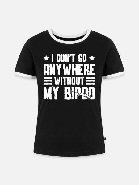 Coyote Jäger - Frauen Kontrast-T-Shirt - Schwarz/Weiß