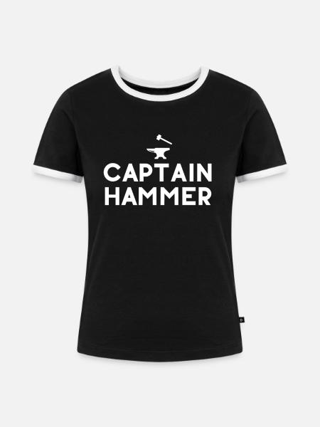 Captain Hammer - Frauen Kontrast-T-Shirt - Schwarz/Weiß