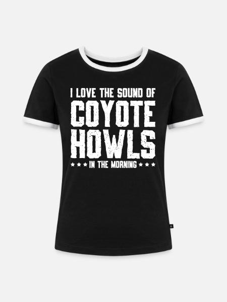 Coyote Jäger - Frauen Kontrast-T-Shirt - Schwarz/Weiß