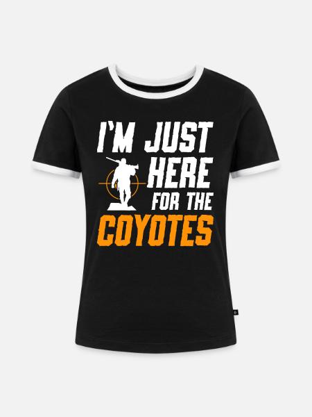 Coyote Jäger - Frauen Kontrast-T-Shirt - Schwarz/Weiß