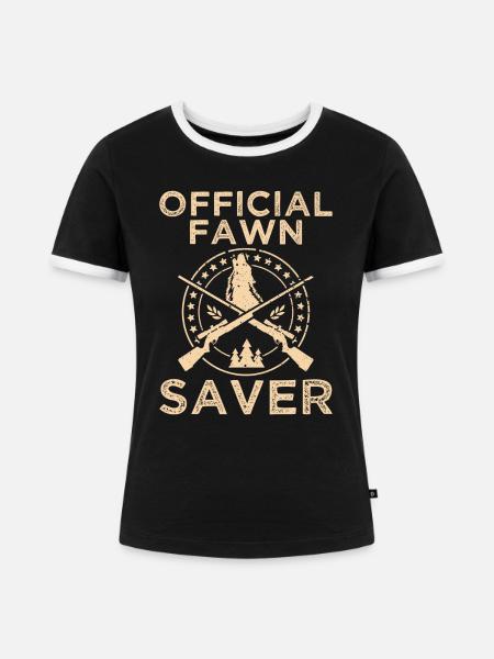 Coyote Jäger - Frauen Kontrast-T-Shirt - Schwarz/Weiß