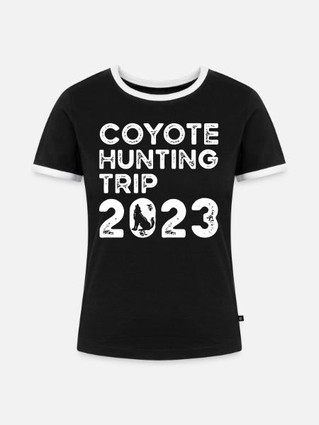 Coyote Jäger - Frauen Kontrast-T-Shirt - Schwarz/Weiß
