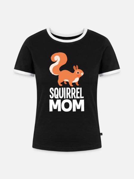 Eichhörnchen - Frauen Kontrast-T-Shirt - Schwarz/Weiß