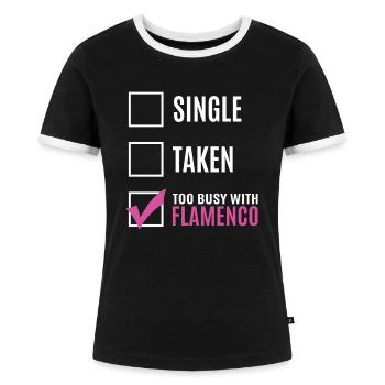 Flamenco - Frauen Kontrast-T-Shirt - Schwarz/Weiß - Vorne - Selfina (174cm)