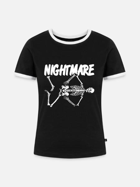 Halloween Skelett - Nightmare - Frauen Kontrast-T-Shirt - Schwarz/Weiß