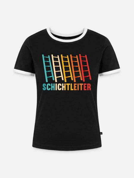 Schichtleiter Nachtschicht Schichtarbeiter - Frauen Kontrast-T-Shirt - Schwarz/Weiß
