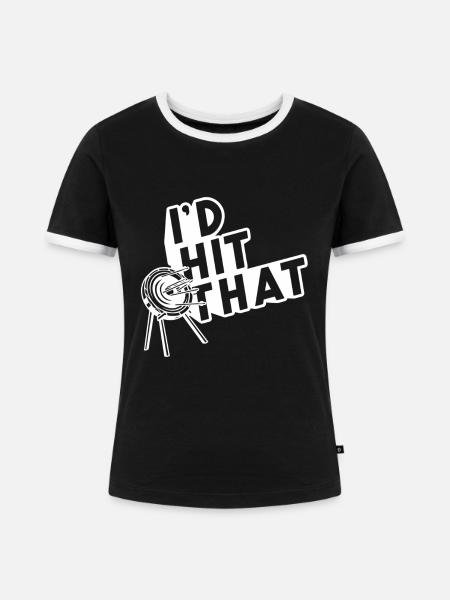 Bogenschießen - Id hit that - Frauen Kontrast-T-Shirt - Schwarz/Weiß