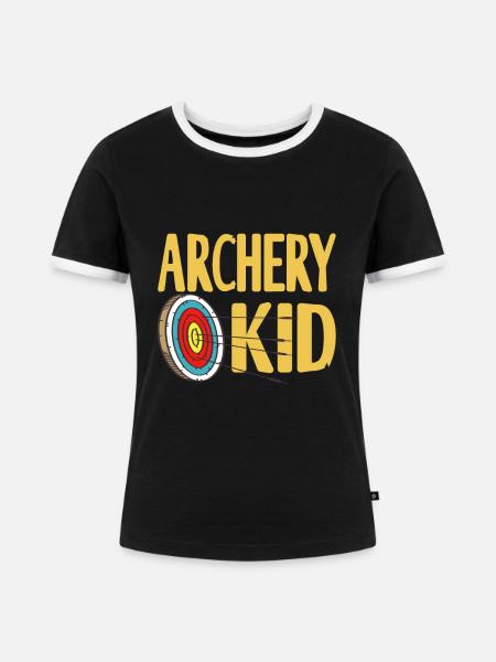 Bogenschütze - Archery Kid - Frauen Kontrast-T-Shirt - Schwarz/Weiß