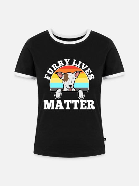 Furry lives matter - Frauen Kontrast-T-Shirt - Schwarz/Weiß