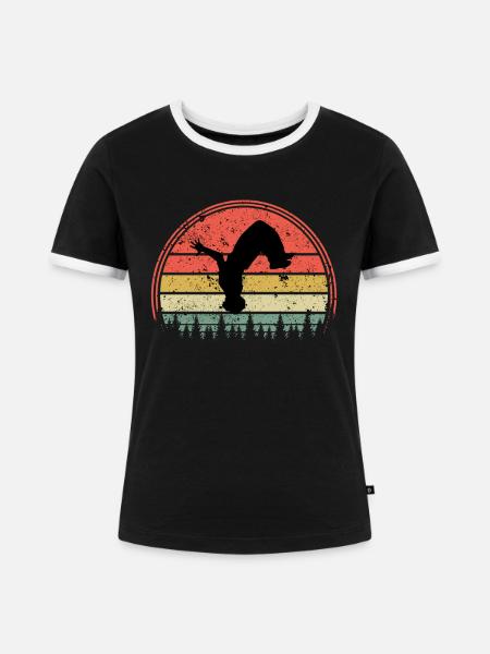 Freies Laufen - Frauen Kontrast-T-Shirt - Schwarz/Weiß