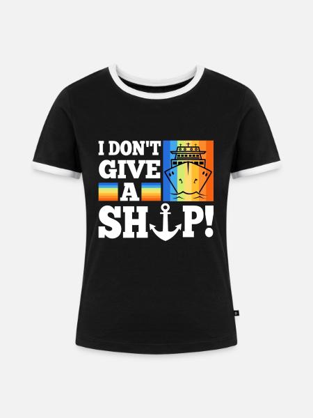 I don't give a ship - Frauen Kontrast-T-Shirt - Schwarz/Weiß