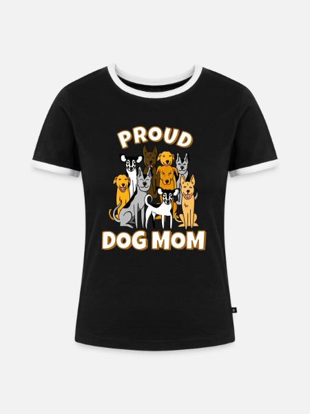 Hunde Mama - Frauen Kontrast-T-Shirt - Schwarz/Weiß