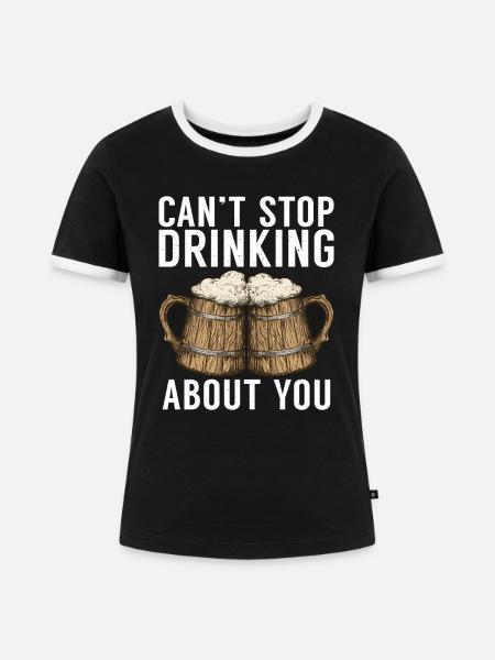 Biertrinker Bier Geschenke - Frauen Kontrast-T-Shirt - Schwarz/Weiß