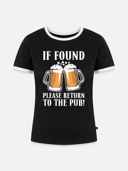 Biertrinker Bier Geschenke - Frauen Kontrast-T-Shirt - Schwarz/Weiß