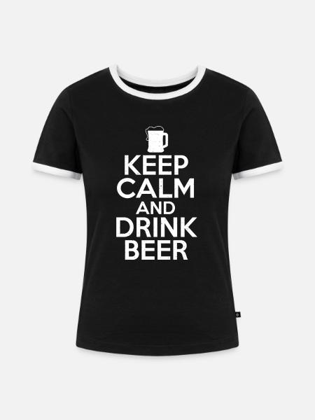 Biertrinker Bier Geschenke - Frauen Kontrast-T-Shirt - Schwarz/Weiß