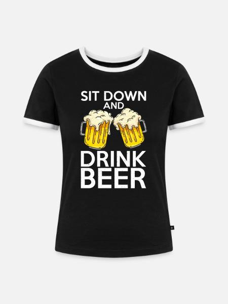 Biertrinker Bier Geschenke - Frauen Kontrast-T-Shirt - Schwarz/Weiß