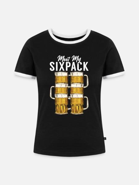 Biertrinker Bier Geschenke - Frauen Kontrast-T-Shirt - Schwarz/Weiß