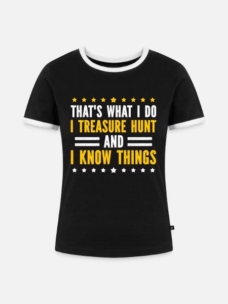 Metaldetektor Schatzsucher Schatzsuche - Frauen Kontrast-T-Shirt - Schwarz/Weiß