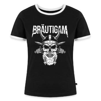 Bräutigam Jungesellenabschied JGA Ausgehen Heirat - Frauen Kontrast-T-Shirt - Schwarz/Weiß - Vorne - Selfina (174cm)