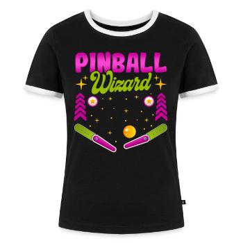 Flipper-Assistent - Flipper - Frauen Kontrast-T-Shirt - Schwarz/Weiß - Vorne - Selfina (174cm)