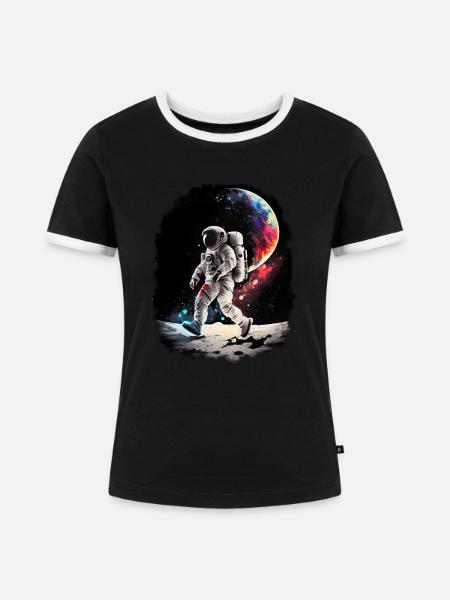 Astronaut Cosmonaut Sci-Fi character - Frauen Kontrast-T-Shirt - Schwarz/Weiß