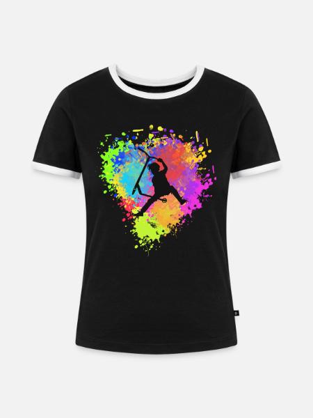 Freestyle Roller - Frauen Kontrast-T-Shirt - Schwarz/Weiß
