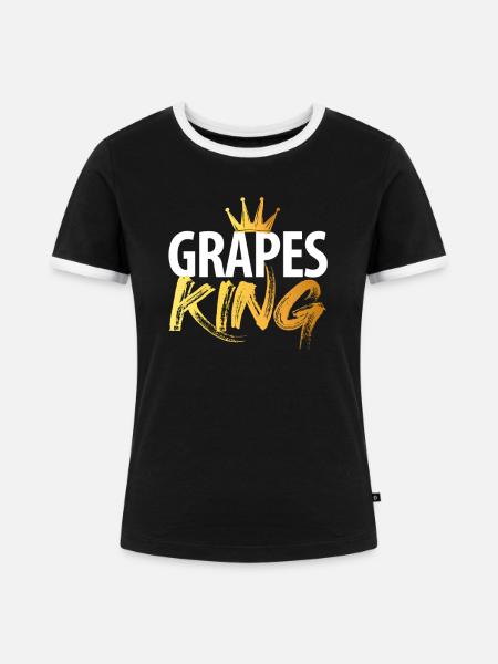 Traube Trauben Wein Geschenk - Frauen Kontrast-T-Shirt - Schwarz/Weiß