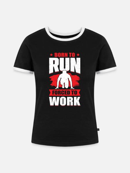 Sprint Sprinter Kurzstreckenlauf Geschenk - Frauen Kontrast-T-Shirt - Schwarz/Weiß